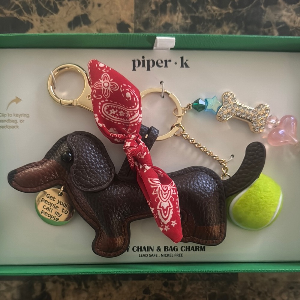 Chic Gold and Brown Card Key Holder